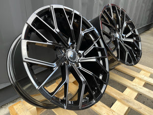 18”  S6 style wheels Gloss Black 5x112 fits Audi VW