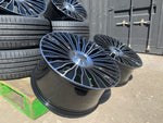 20" Maybach style wheels Gloss Black machined face 8.5 and 9.5 5x112 fits Mercedes Benz BMW Audi