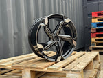 18” Etron style wheels Black Polished face  5x112 et42 fits Audi A3 VW Golf