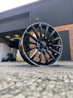 18" Twist style wheels Black machined lip 5x112 fits Mercedes Benz