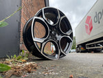 18” Queenstown Gti Golf R style wheels Black polished 5x112 fits Volkswagen