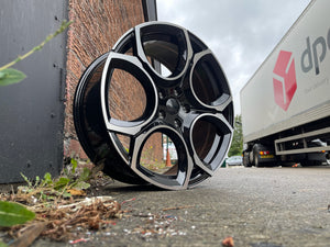18” Queenstown Gti Golf R style wheels Black polished 5x112 fits Volkswagen
