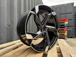 18” Etron style wheels Black Polished face  5x112 et42 fits Audi A3 VW Golf