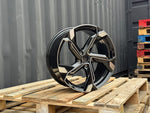 18” Etron style wheels Black Polished face  5x112 et42 fits Audi A3 VW Golf
