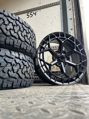 20" Aluwerks Octane Flow form style wheels Black 6x139.7 fits Ranger, Wildtrak, Raptor 1000KG HIGH LOAD