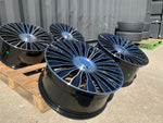 20" Maybach style wheels Gloss Black machined face 8.5 and 9.5 5x112 fits Mercedes Benz BMW Audi
