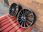 18" Twist style wheels Black machined lip 5x112 fits Mercedes Benz