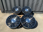 20" Maybach style wheels Gloss Black machined face 8.5 and 9.5 5x112 fits Mercedes Benz BMW Audi