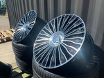 20" Maybach style wheels Gloss Black machined face 8.5 and 9.5 5x112 fits Mercedes Benz BMW Audi
