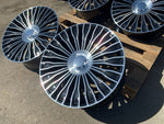 20" Maybach style wheels Gloss Black machined face 8.5 and 9.5 5x112 fits Mercedes Benz BMW Audi