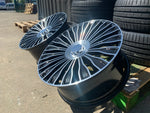 20" Maybach style wheels Gloss Black machined face 8.5 and 9.5 5x112 fits Mercedes Benz BMW Audi