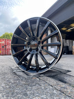 18" Twist style wheels Black machined lip 5x112 fits Mercedes Benz