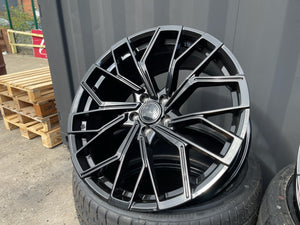 18”  S6 style wheels Gloss Black 5x112 fits Audi VW