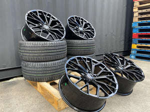 18”  S6 style wheels Gloss Black 5x112 fits Audi VW