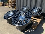20" Maybach style wheels Gloss Black machined face 8.5 and 9.5 5x112 fits Mercedes Benz BMW Audi