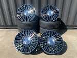 20" Maybach style wheels Gloss Black machined face 8.5 and 9.5 5x112 fits Mercedes Benz BMW Audi
