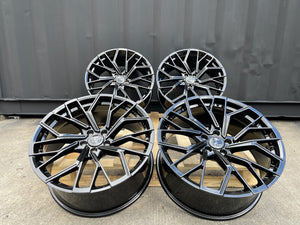 18”  S6 style wheels Gloss Black 5x112 fits Audi VW