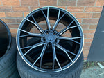 20" G30 Performance 669M style Black Machine Milled 5x112 Staggered Alloy Wheels Black Polished New BMW 5 6 7 8 Series