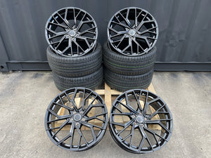 18”  S6 style wheels Gloss Black 5x112 fits Audi VW