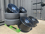 20" Maybach style wheels Gloss Black machined face 8.5 and 9.5 5x112 fits Mercedes Benz BMW Audi