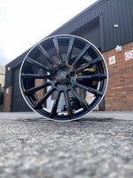 18" Twist style wheels Black machined lip 5x112 fits Mercedes Benz