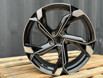 18” Etron style wheels Black Polished face  5x112 et42 fits Audi A3 VW Golf