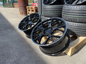 18" AMGT-63 style wheels Black polished lip 5x112 fits Mercedes Benz