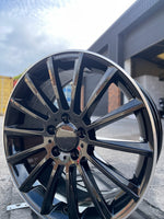 18" Twist style wheels Black machined lip 5x112 fits Mercedes Benz