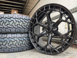 20" Aluwerks Octane Flow form style wheels Black 6x139.7 fits Ranger, Wildtrak, Raptor 1000KG HIGH LOAD