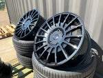20" Aluwerks RST Transit style wheels Gloss Black 5x160 fits Transit Custom