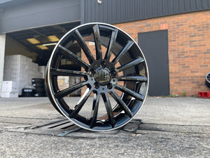 18" Twist style wheels Black machined lip 5x112 fits Mercedes Benz