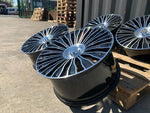 20" Maybach style wheels Gloss Black machined face 8.5 and 9.5 5x112 fits Mercedes Benz BMW Audi