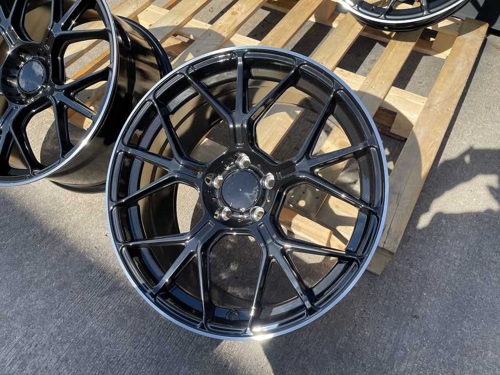 18" AMGT-63 style wheels Black polished lip 5x112 fits Mercedes Benz