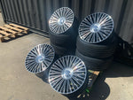 20" Maybach style wheels Gloss Black machined face 8.5 and 9.5 5x112 fits Mercedes Benz BMW Audi