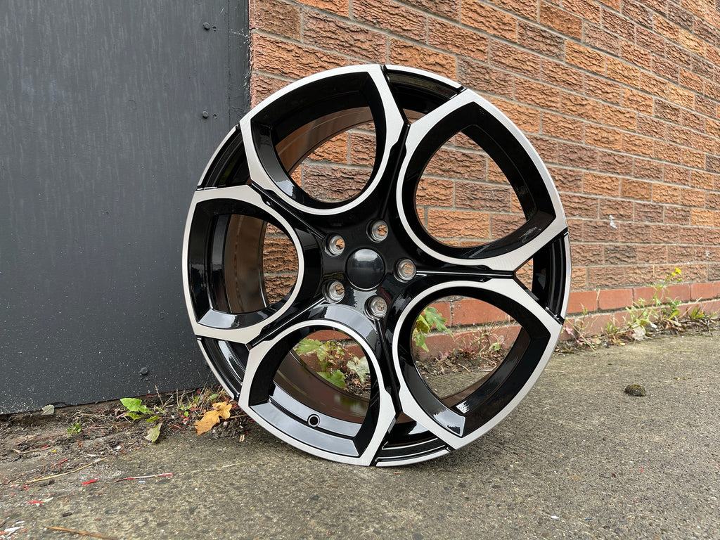 19” Queenstown Gti Golf R style wheels Black polished 5x112 fits Volkswagen