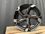 18” Etron style wheels Black Polished face  5x112 et42 fits Audi A3 VW Golf