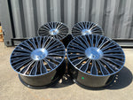 20" Maybach style wheels Gloss Black machined face 8.5 and 9.5 5x112 fits Mercedes Benz BMW Audi