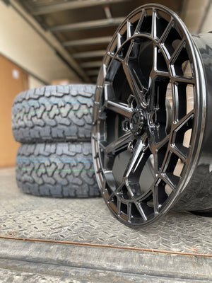 20" Aluwerks Octane Flow form style wheels Black 6x139.7 fits Ranger, Wildtrak, Raptor 1000KG HIGH LOAD