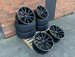 20" G30 Performance 669M style Black Machine Milled 5x112 Staggered Alloy Wheels Black Polished New BMW 5 6 7 8 Series