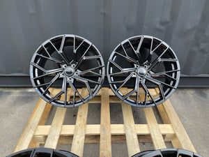18”  S6 style wheels Gloss Black 5x112 fits Audi VW