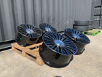 20" Maybach style wheels Gloss Black machined face 8.5 and 9.5 5x112 fits Mercedes Benz BMW Audi