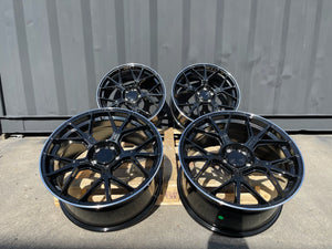 18" AMGT-63 style wheels Black polished lip 5x112 fits Mercedes Benz