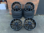 20" G30 Performance 669M style Black Machine Milled 5x112 Staggered Alloy Wheels Black Polished New BMW 5 6 7 8 Series