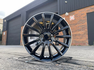 18" Twist style wheels Black machined lip 5x112 fits Mercedes Benz