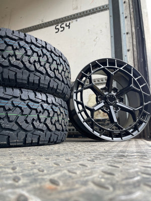 20" Aluwerks Octane Flow form style wheels Black 6x139.7 fits Ranger, Wildtrak, Raptor 1000KG HIGH LOAD