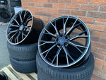 20" G30 Performance 669M style Black Machine Milled 5x112 Staggered Alloy Wheels Black Polished New BMW 5 6 7 8 Series
