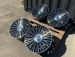 20" Maybach style wheels Gloss Black machined face 8.5 and 9.5 5x112 fits Mercedes Benz BMW Audi