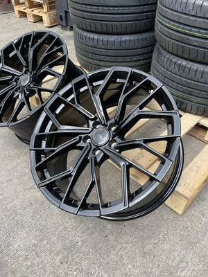 18”  S6 style wheels Gloss Black 5x112 fits Audi VW