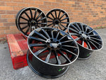 18" Twist style wheels Black machined lip 5x112 fits Mercedes Benz