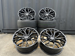18”  S6 style wheels Gloss Black 5x112 fits Audi VW